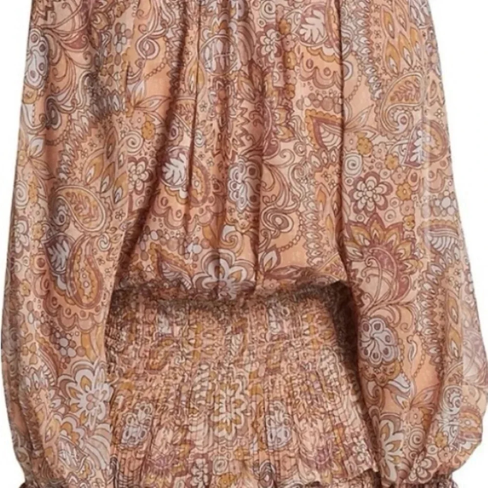 Ramy Brook Paisley Mini Dress in Earth Tones - Picture 2 of 9